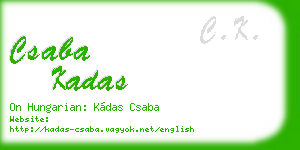 csaba kadas business card
